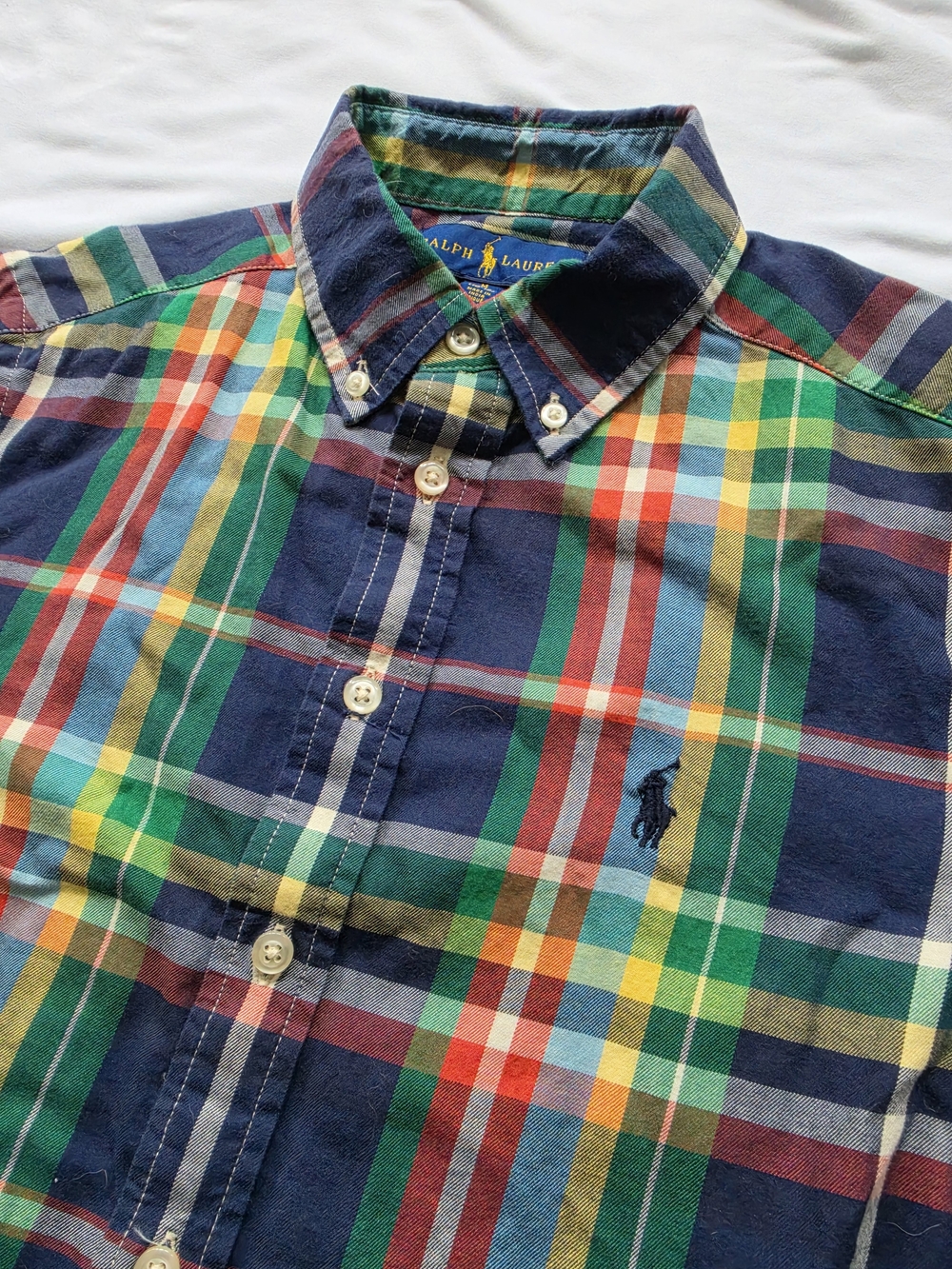 Ralph Lauren Boys Plaid Button Down Shirt Size Medium 10-12